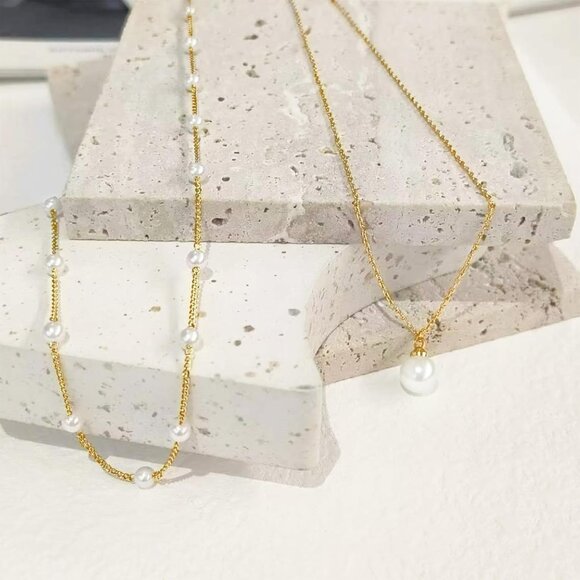 Jewelry Satellite Set Women Dainty Pearl Choker Earrings Bracelet Wedding Gift - Picture 5 of 7